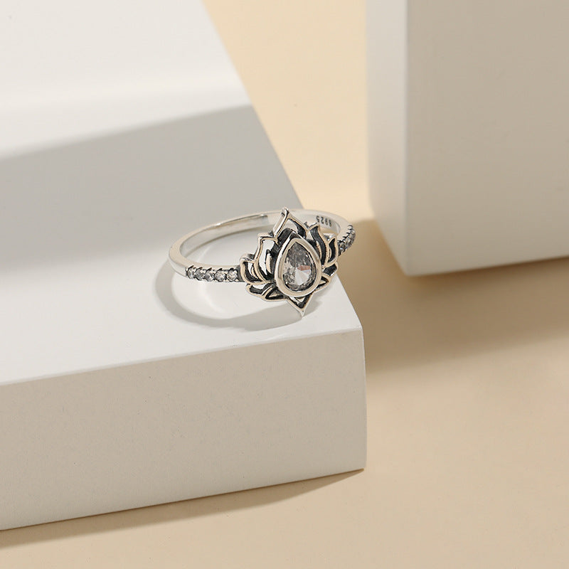 925 Sterling Silver Lotus Ring