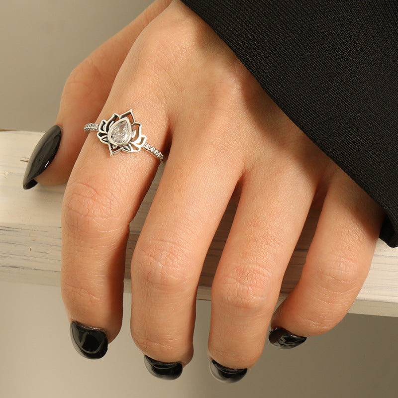 925 Sterling Silver Lotus Ring