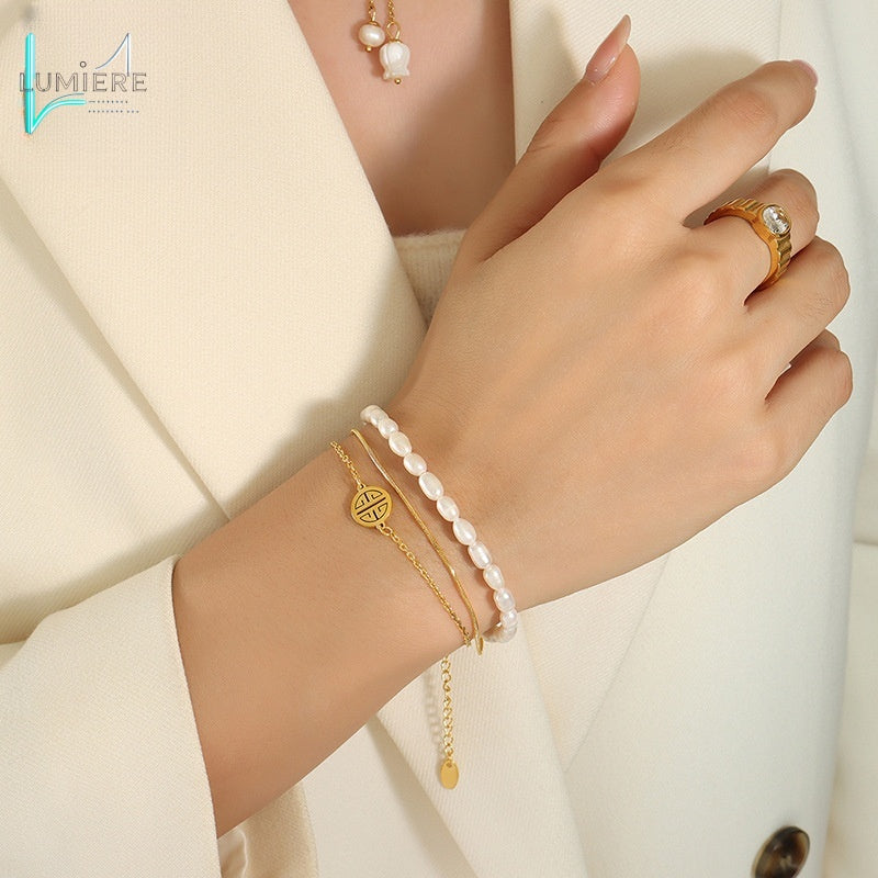 Natural Freshwater Pearl Fortune Brand Bracelet