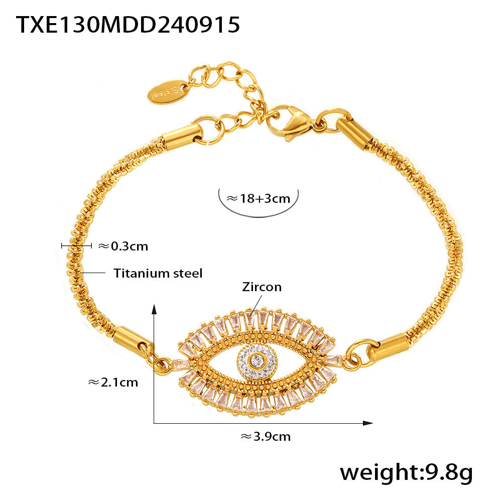 Devil's Eye Micro inlaid Zircon Bracelet Necklace