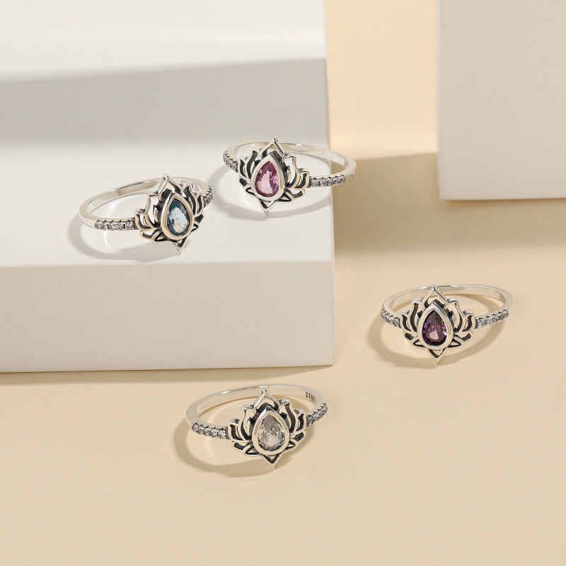925 Sterling Silver Lotus Ring