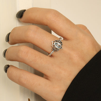 925 Sterling Silver Lotus Ring
