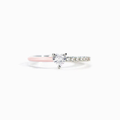 Black heart cut enamel ring
