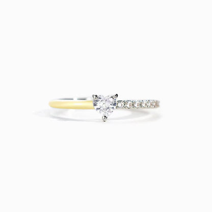 Black heart cut enamel ring