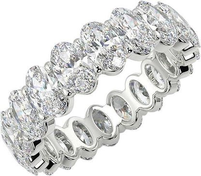 Full Diamond Row Ring Simulation Silver Diamond Ring