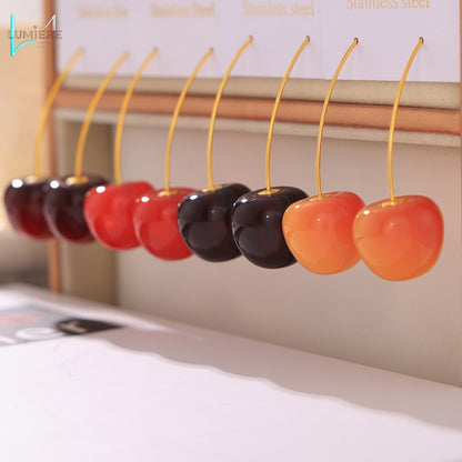Cherry long earrings