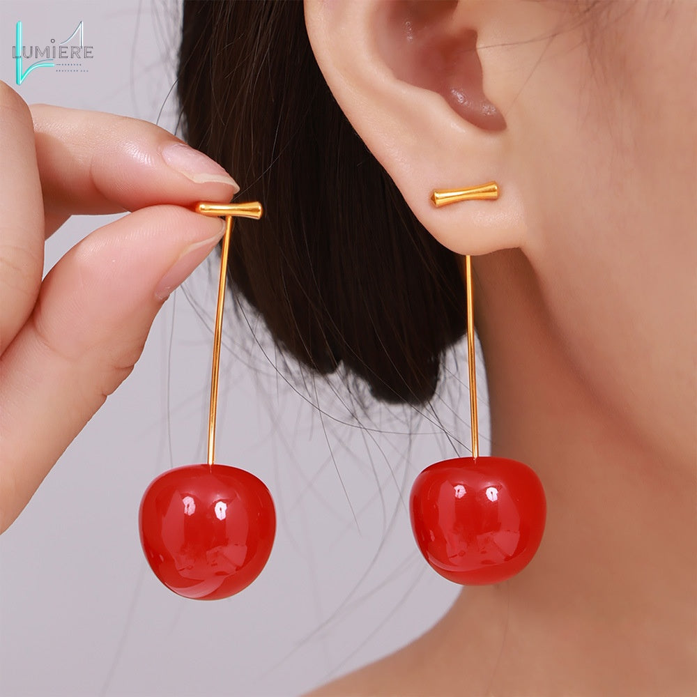 Cherry long earrings