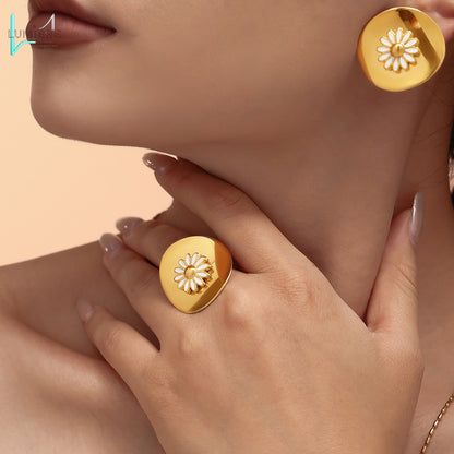 Daisy ring earrings