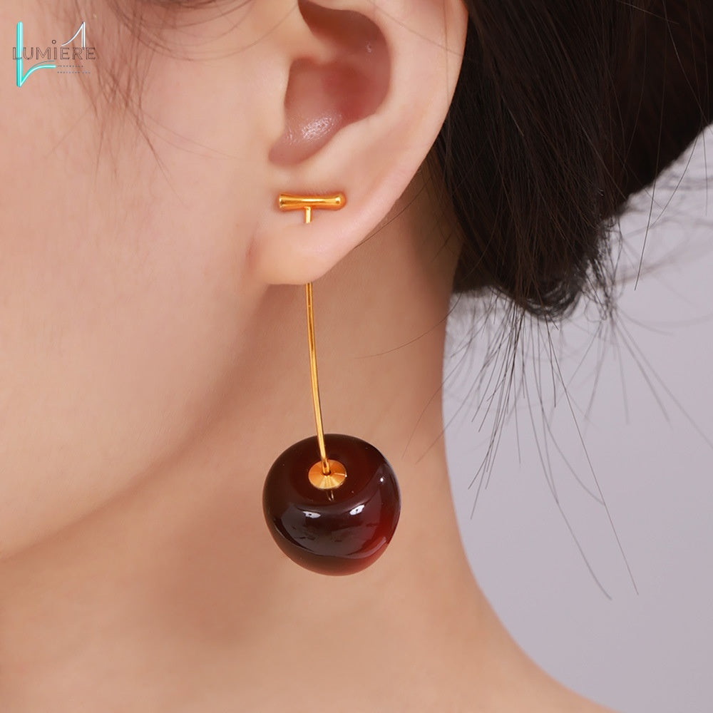 Cherry long earrings