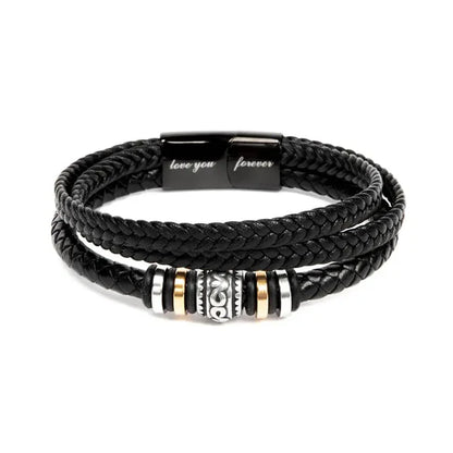 Leather laser magnetic clasp bracelet