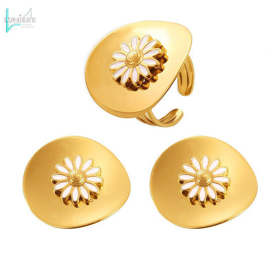 Daisy ring earrings