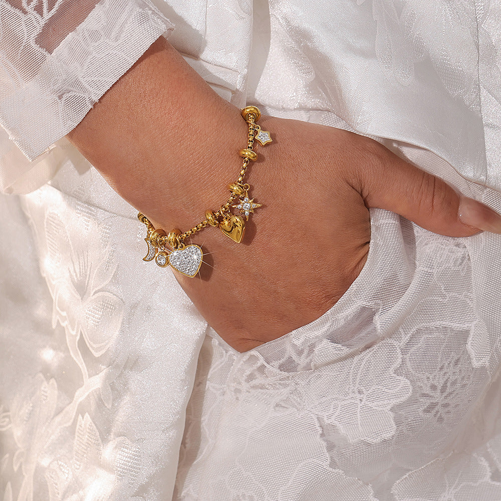 E560-Gold Heart Bracelet